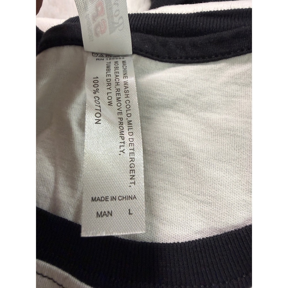 Royal Avalon Mens Baseball Raglan T-Shirt White Black Long Sleeve Cotton L - Picture 8 of 8